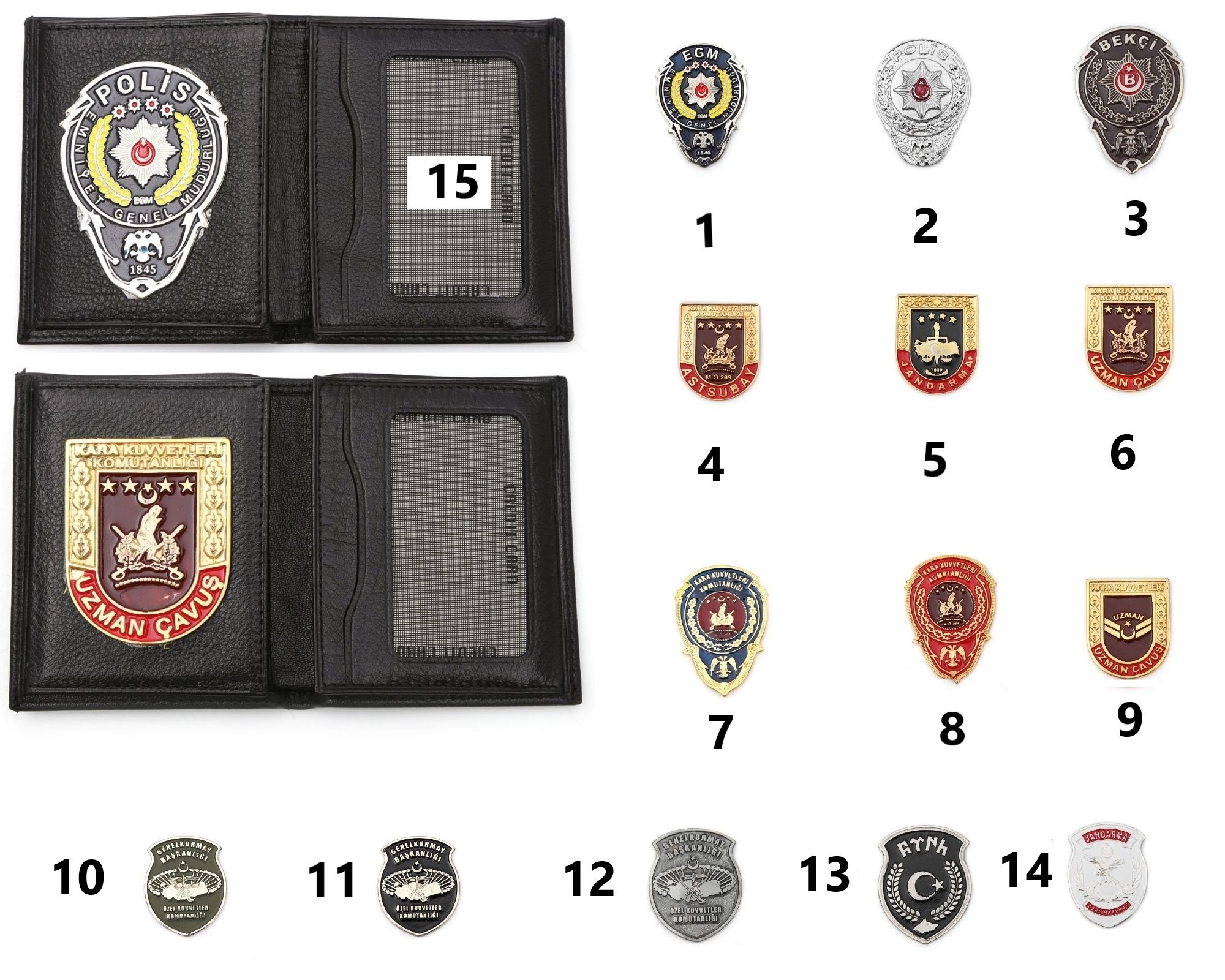 polis rozetli cüzdan- kara kuvvetleri rozetli cüzdan- jandarma rozetli cüzdan - höh cüzdan- bekçi rozetli cüzdan